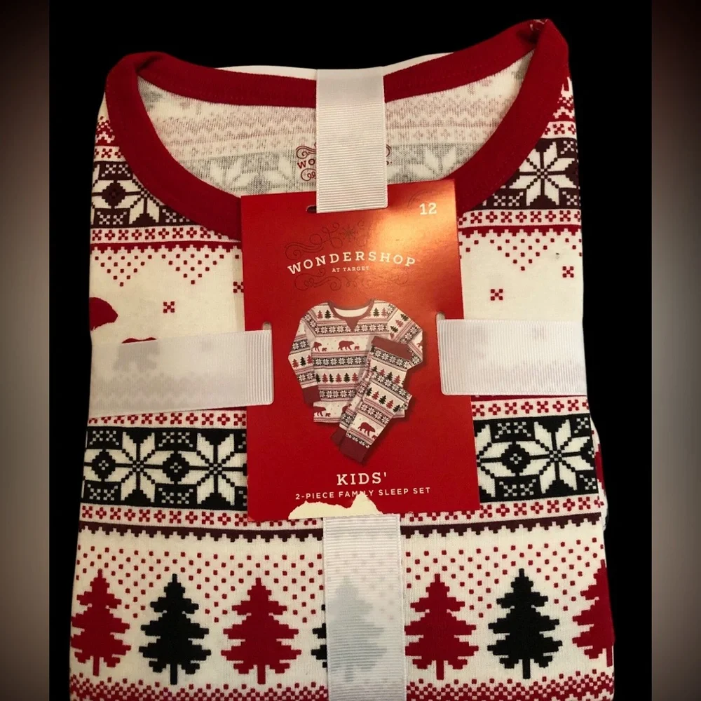 Wondershop Kids‎ Christmas Fair Isle Pajamas Unisex Size 12 🎄🎄